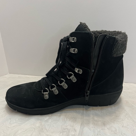 Cliffs by White Mountain Emory Hiking Style Bootie Lace Up Sz 8 Black Nubuck - Picture 4 of 14